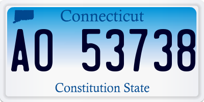 CT license plate AO53738