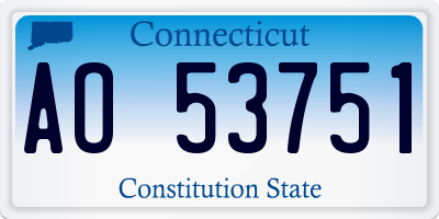 CT license plate AO53751