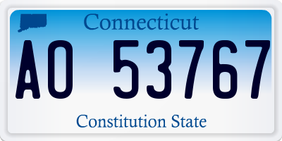 CT license plate AO53767