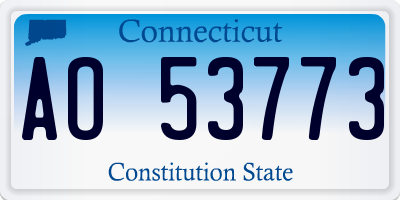 CT license plate AO53773