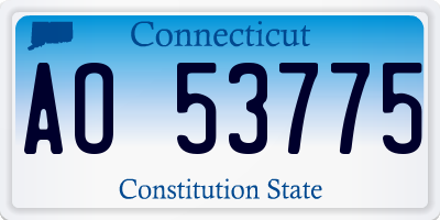 CT license plate AO53775