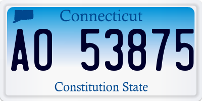 CT license plate AO53875