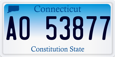 CT license plate AO53877