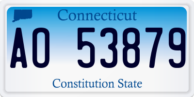 CT license plate AO53879