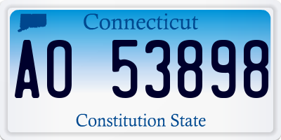CT license plate AO53898