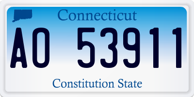 CT license plate AO53911