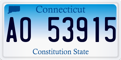 CT license plate AO53915