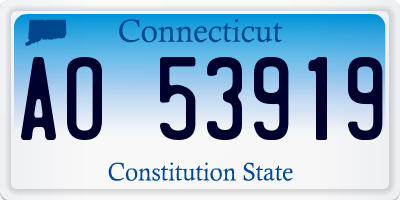 CT license plate AO53919