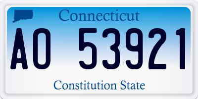 CT license plate AO53921