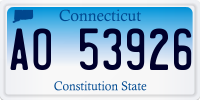 CT license plate AO53926