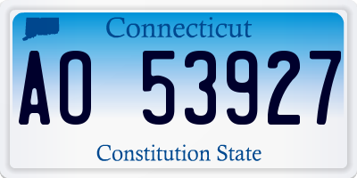 CT license plate AO53927