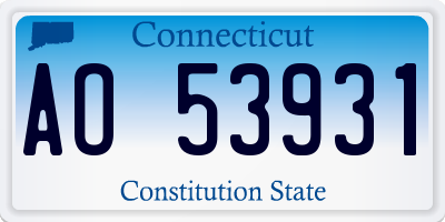 CT license plate AO53931