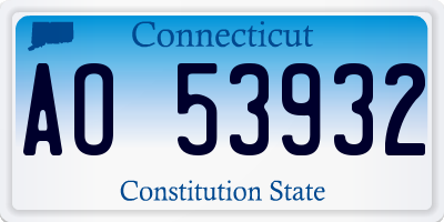 CT license plate AO53932