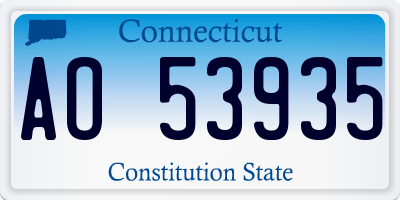 CT license plate AO53935