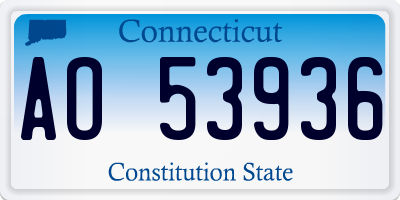 CT license plate AO53936