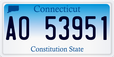 CT license plate AO53951