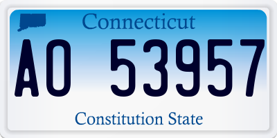 CT license plate AO53957
