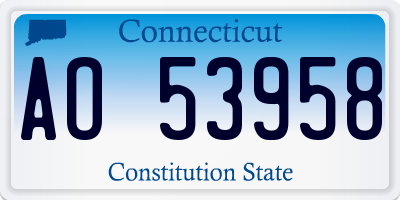 CT license plate AO53958