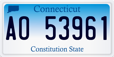 CT license plate AO53961
