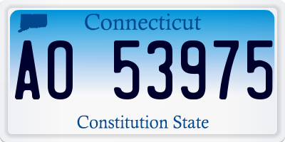 CT license plate AO53975