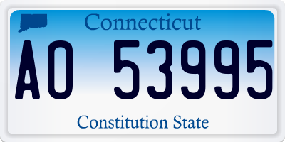 CT license plate AO53995