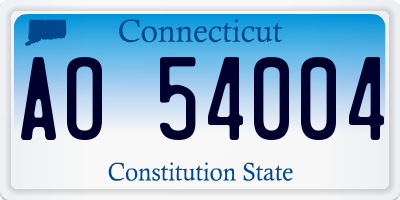 CT license plate AO54004
