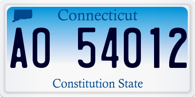 CT license plate AO54012