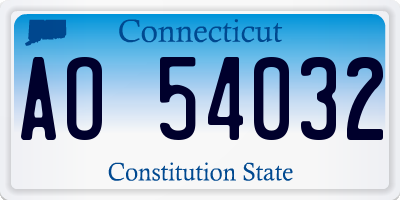 CT license plate AO54032
