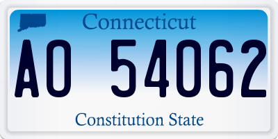 CT license plate AO54062