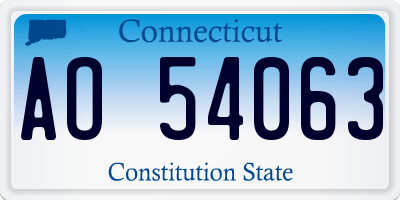CT license plate AO54063