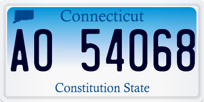 CT license plate AO54068