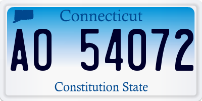 CT license plate AO54072