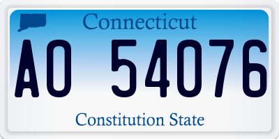 CT license plate AO54076