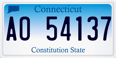 CT license plate AO54137