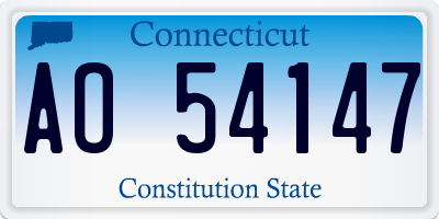 CT license plate AO54147