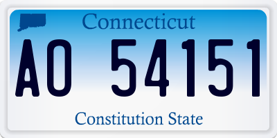CT license plate AO54151