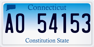 CT license plate AO54153