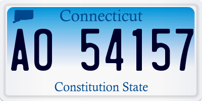 CT license plate AO54157