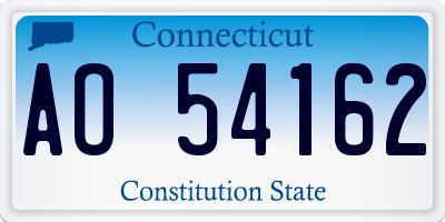 CT license plate AO54162