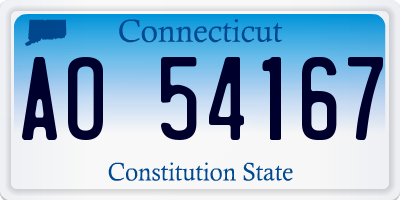CT license plate AO54167