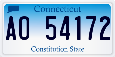 CT license plate AO54172