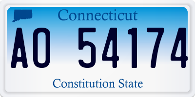 CT license plate AO54174
