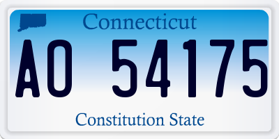 CT license plate AO54175