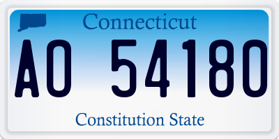 CT license plate AO54180