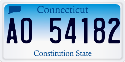 CT license plate AO54182