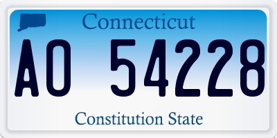 CT license plate AO54228