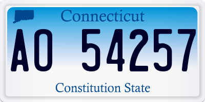 CT license plate AO54257