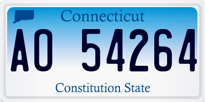 CT license plate AO54264