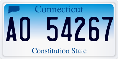 CT license plate AO54267