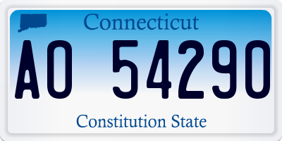 CT license plate AO54290